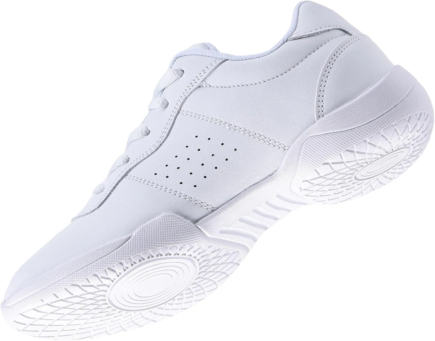 Girls Cheer Shoes White Youth Cheerleading Shoes Dance Athletic Training Breathable Dancing Lightweight Competition Comfortable Sport Sneakers