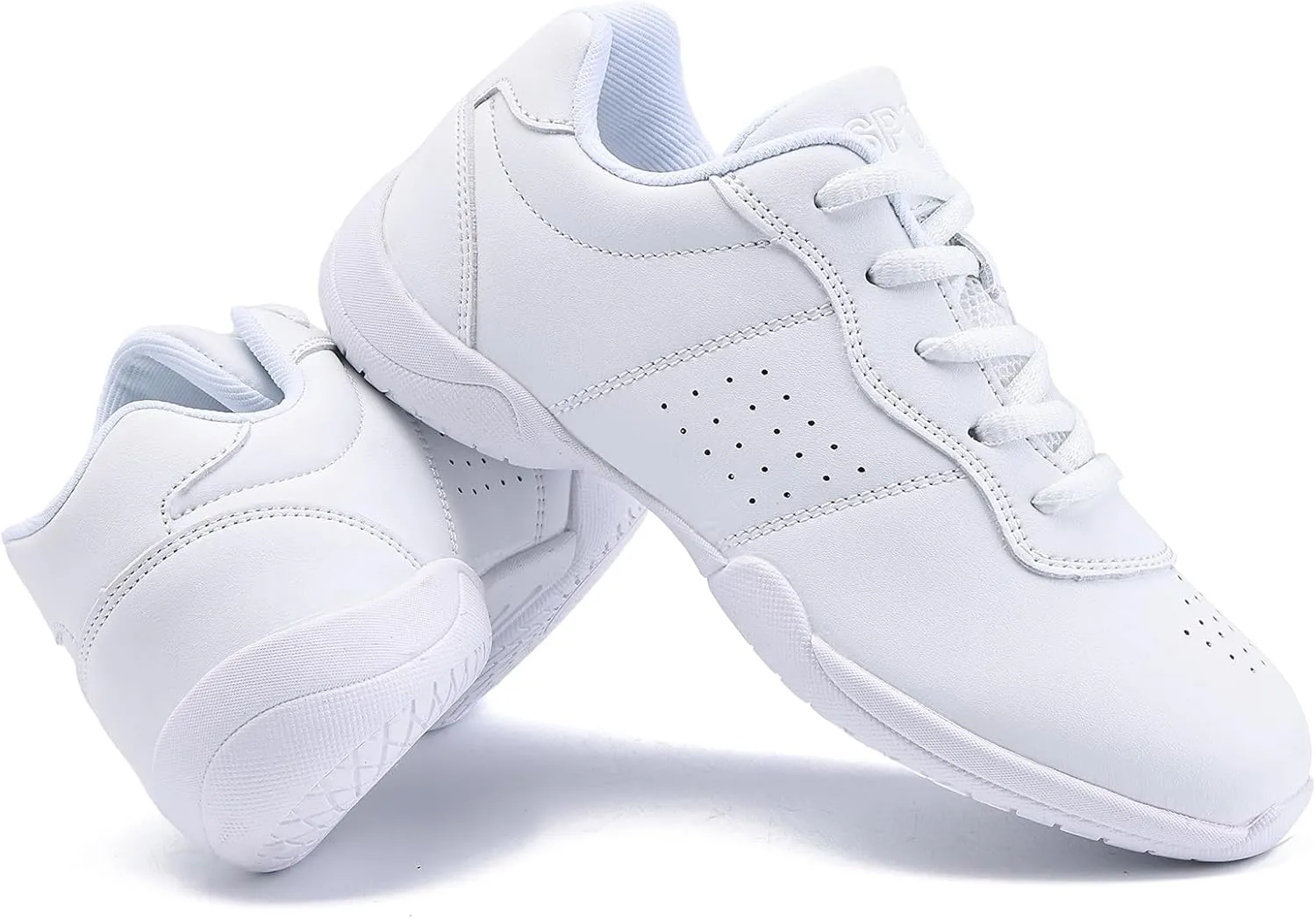 Girls Cheer Shoes White Youth Cheerleading Shoes Dance Athletic Training Breathable Dancing Lightweight Competition Comfortable Sport Sneakers