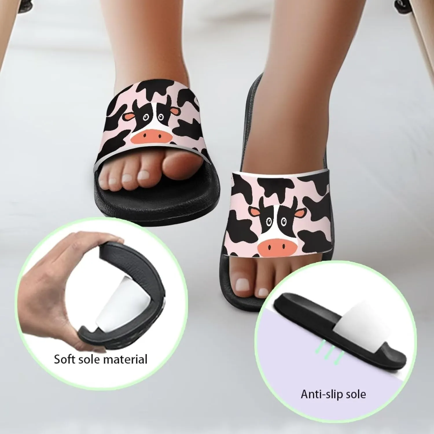 Girls Slides Sandals Anti Slip Shower Pool Sandal Ultra Comfy Open Toe Slippers for Indoor Outdoor Little Kid/Big Kid