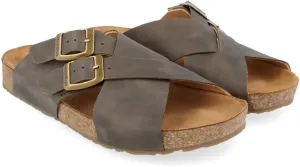 HAFLINGER Amiga Elegant Leather Sandals with Rubber Sole and Cork Latex Footbed Unisex