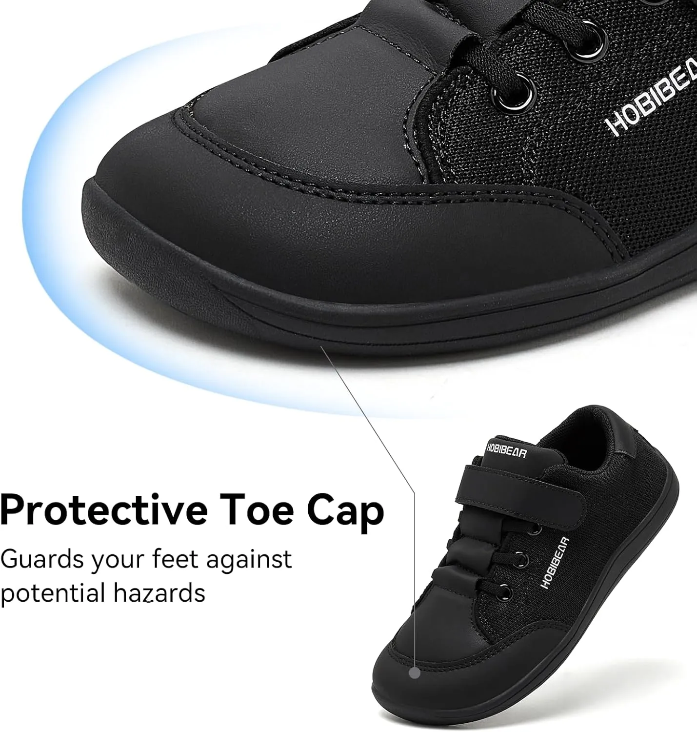 HOBIBEAR Kids Barefoot Shoes Wide Toe Box Zero Drop First Walk for Toddler Little Big Kid Boys Girls Sneaker