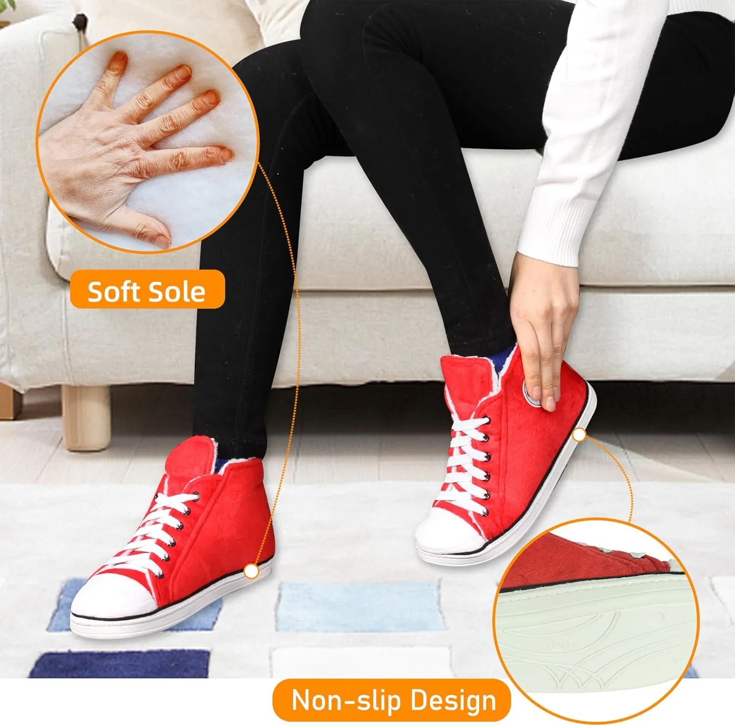 Home Slipper Men's Winter Warm Plush Indoor House Outdoor Fashion Sneaker Slippers Boots