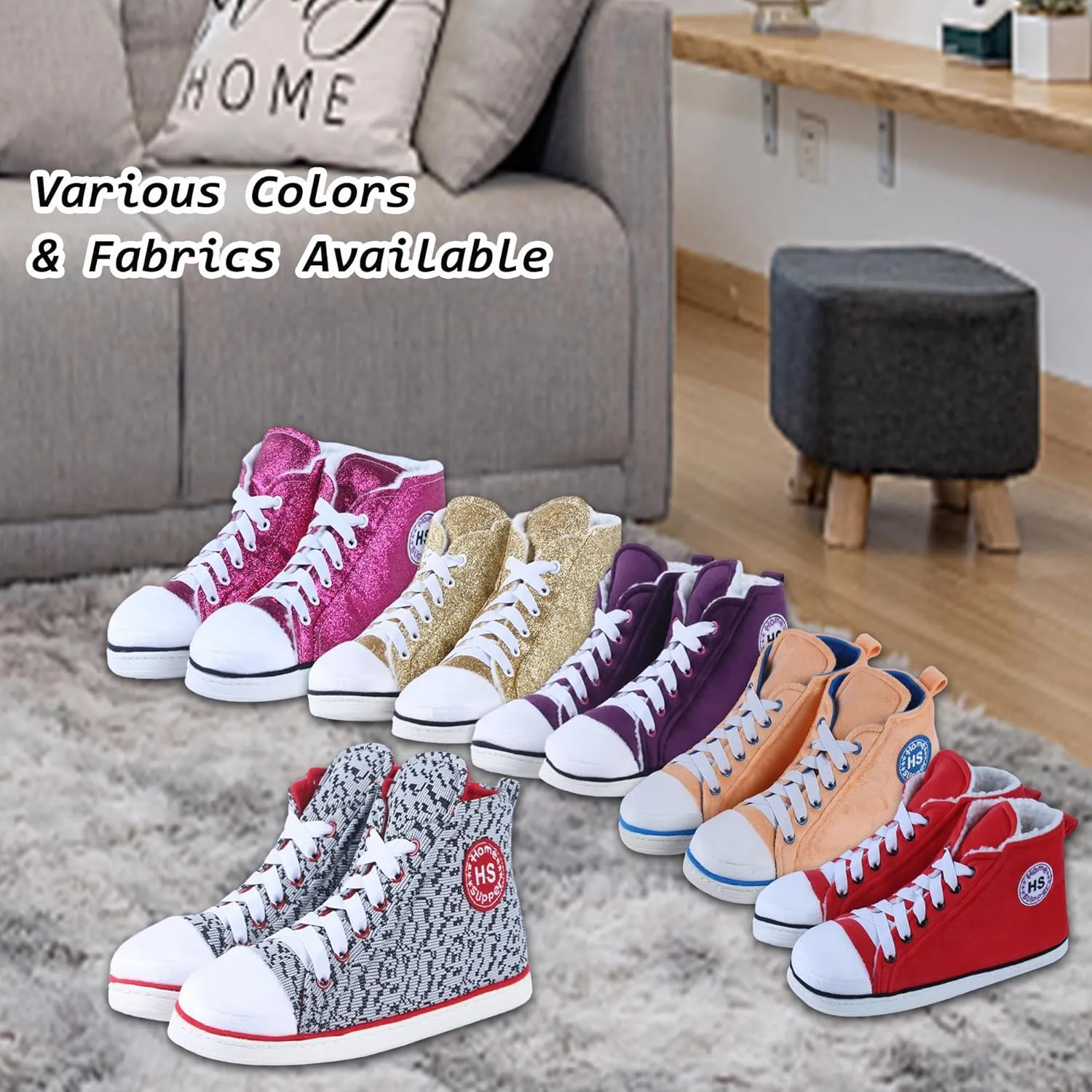 Home Slipper Men's Winter Warm Plush Indoor House Outdoor Fashion Sneaker Slippers Boots