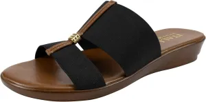 ITALIAN Shoemakers Women's Sofy Wedge Sandal, Comfort Casual Open Toe – Made in Italy, 1.5" Heel