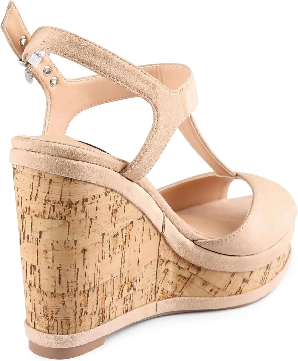 JOY IN LOVE Women's Wedges Sandals Platform Buckle Shoes