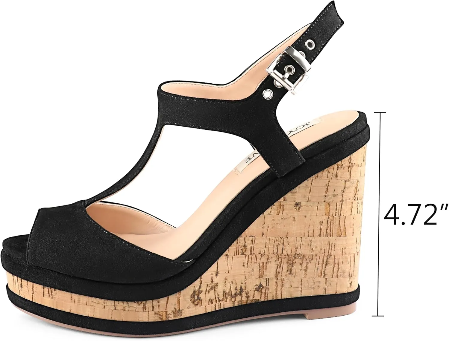 JOY IN LOVE Women's Wedges Sandals Platform Buckle Shoes
