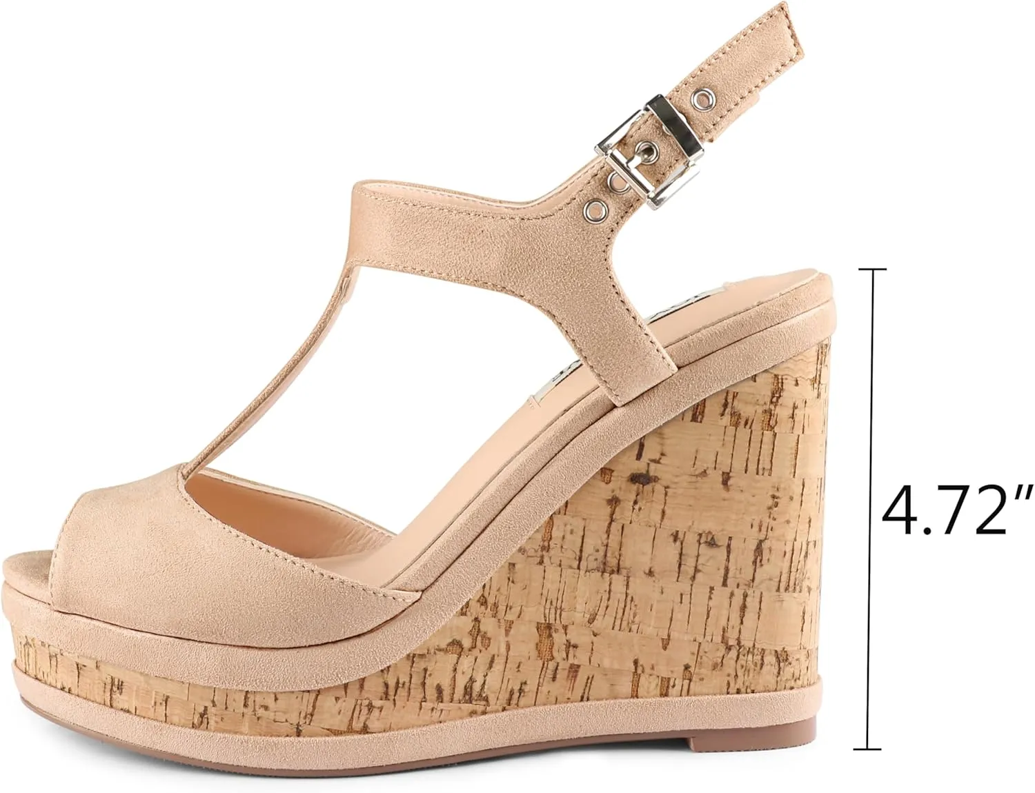 JOY IN LOVE Women's Wedges Sandals Platform Buckle Shoes