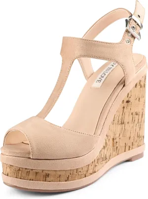 JOY IN LOVE Women's Wedges Sandals Platform Buckle Shoes