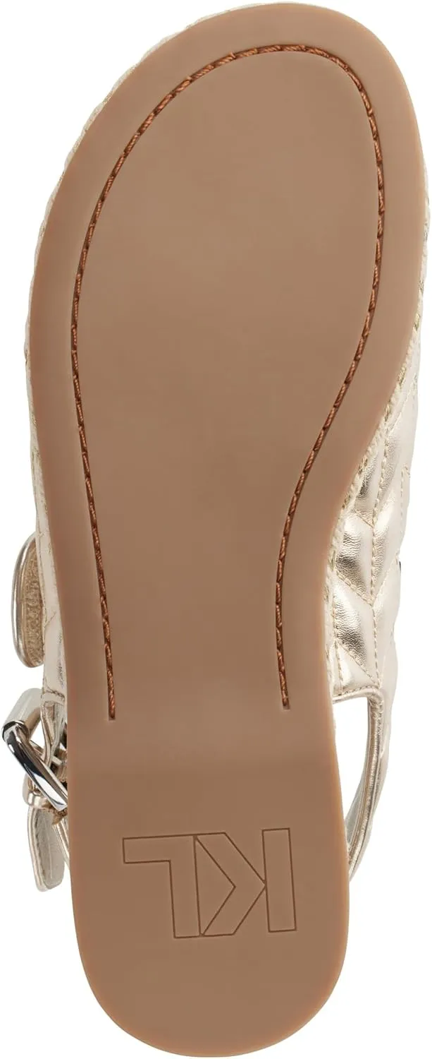 Karl Lagerfeld Paris Women's Cushioned Insole Everyday Charlay Studs-Ankle Sandal Flat