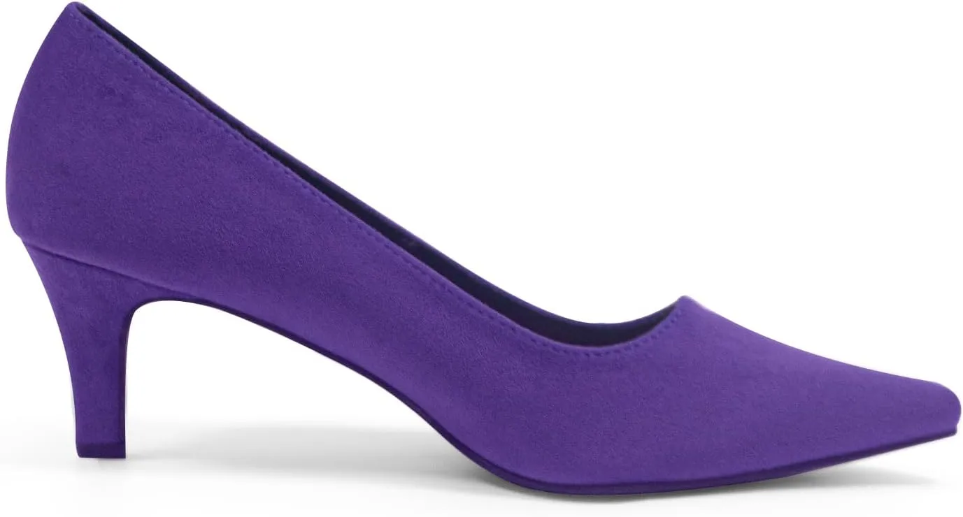 Kitten Heels for Women Closed Toe Heels 2 inch Low Heel Comfortable Pump Shoes for Women Work Casual Party Dressy Wedding
