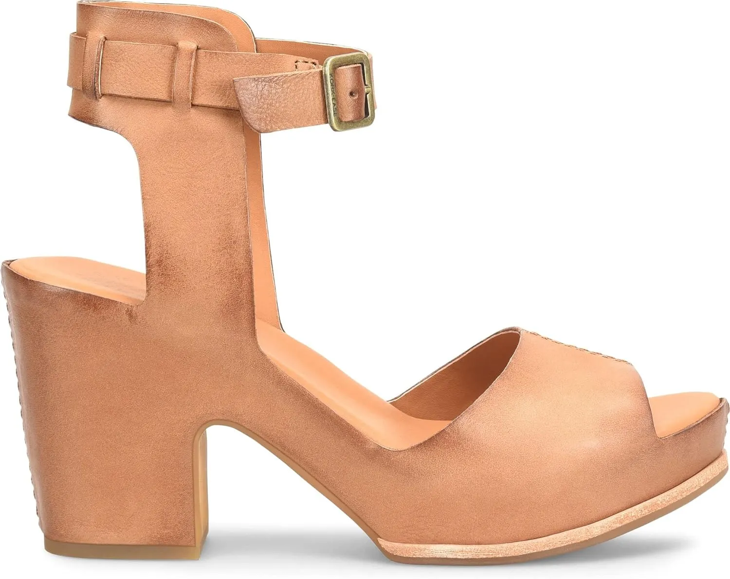 KORK-EASE Women's Stasia City-Chic Heeled Sandal in Soft Hand-Finished Leather, Cushioned Comfort Footbed, High-Traction Outsole