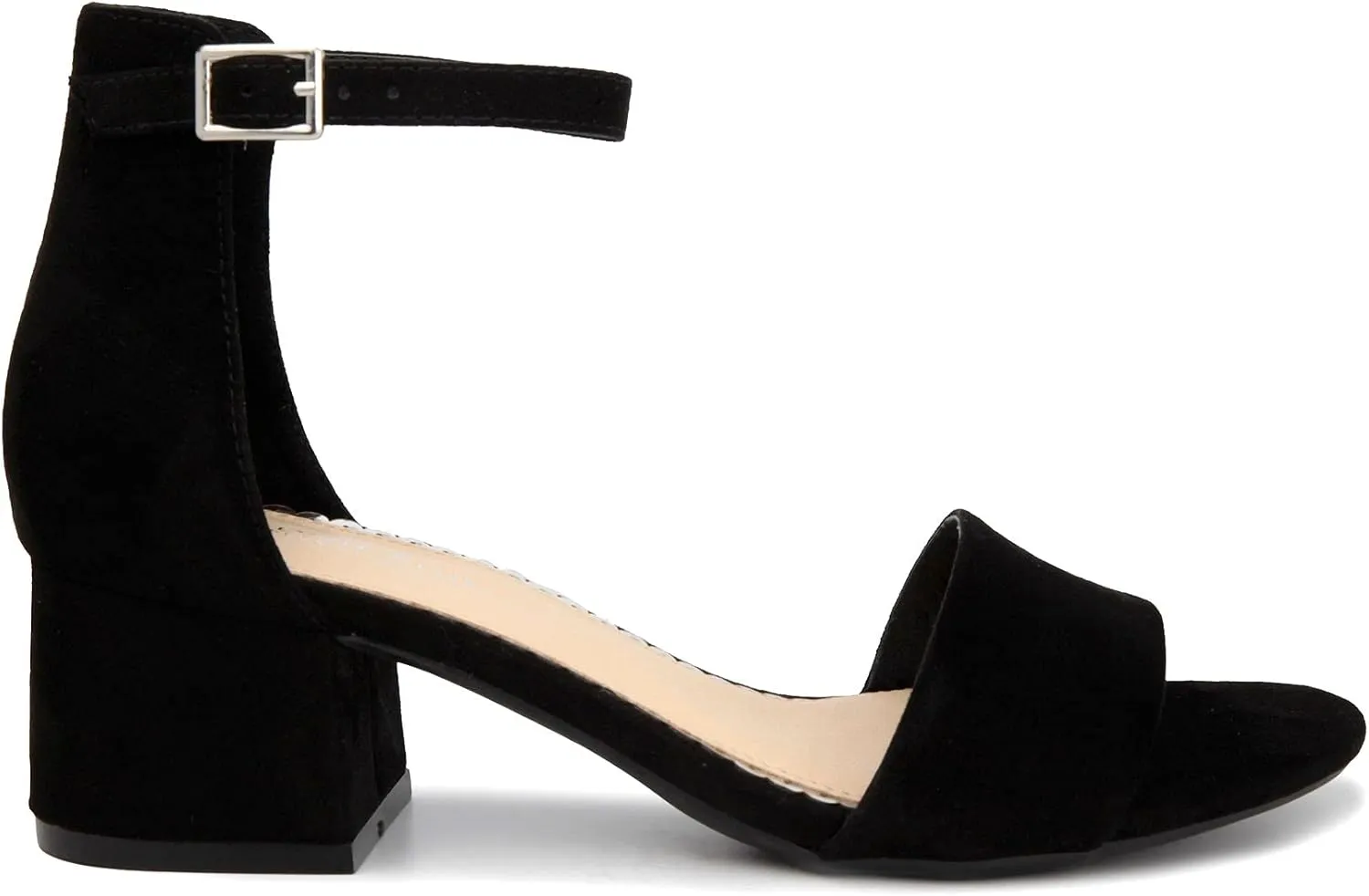 LONDON FOG Women's Nikki Low Two Piece Block Heel Dress Shoe Ladies Ankle Strap Pump Sandal