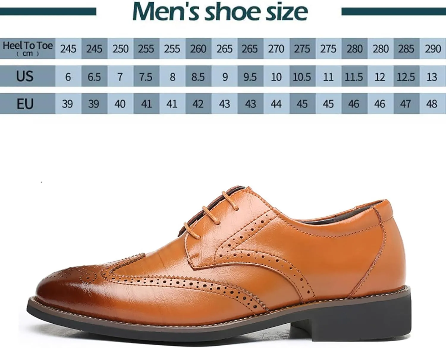 Men's Leather Brogue Print Business Oxfords,Stylish Wing Tip Office Formal Derby Shoes,Lace Up Wedding Suit Shoes