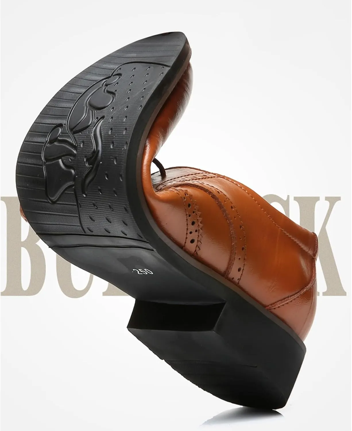 Men's Leather Brogue Print Business Oxfords,Stylish Wing Tip Office Formal Derby Shoes,Lace Up Wedding Suit Shoes