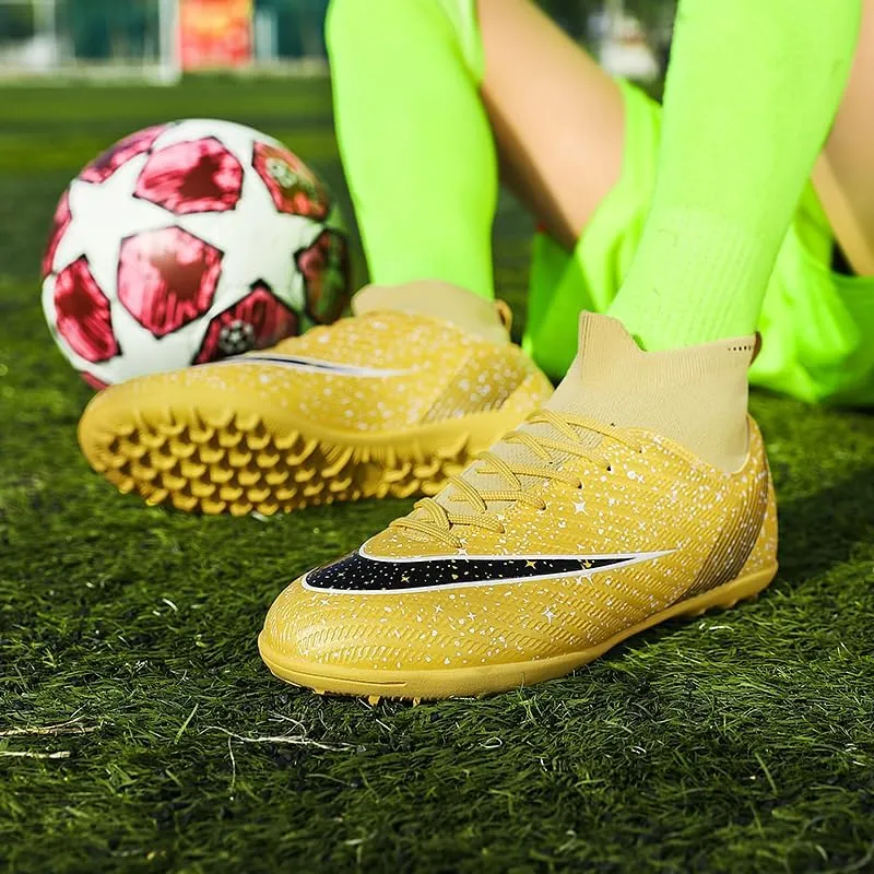 Men's Womens Soccer Shoes Football Cleats High-Tops Lace-Up Non-Slip Spikes Indoor Outdoor Sports Athletic Baseball Lacrosse Sneaker