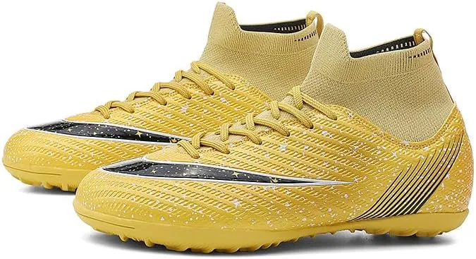 Men's Womens Soccer Shoes Football Cleats High-Tops Lace-Up Non-Slip Spikes Indoor Outdoor Sports Athletic Baseball Lacrosse Sneaker