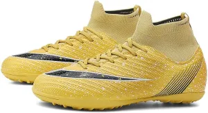 Men's Womens Soccer Shoes Football Cleats High-Tops Lace-Up Non-Slip Spikes Indoor Outdoor Sports Athletic Baseball Lacrosse Sneaker