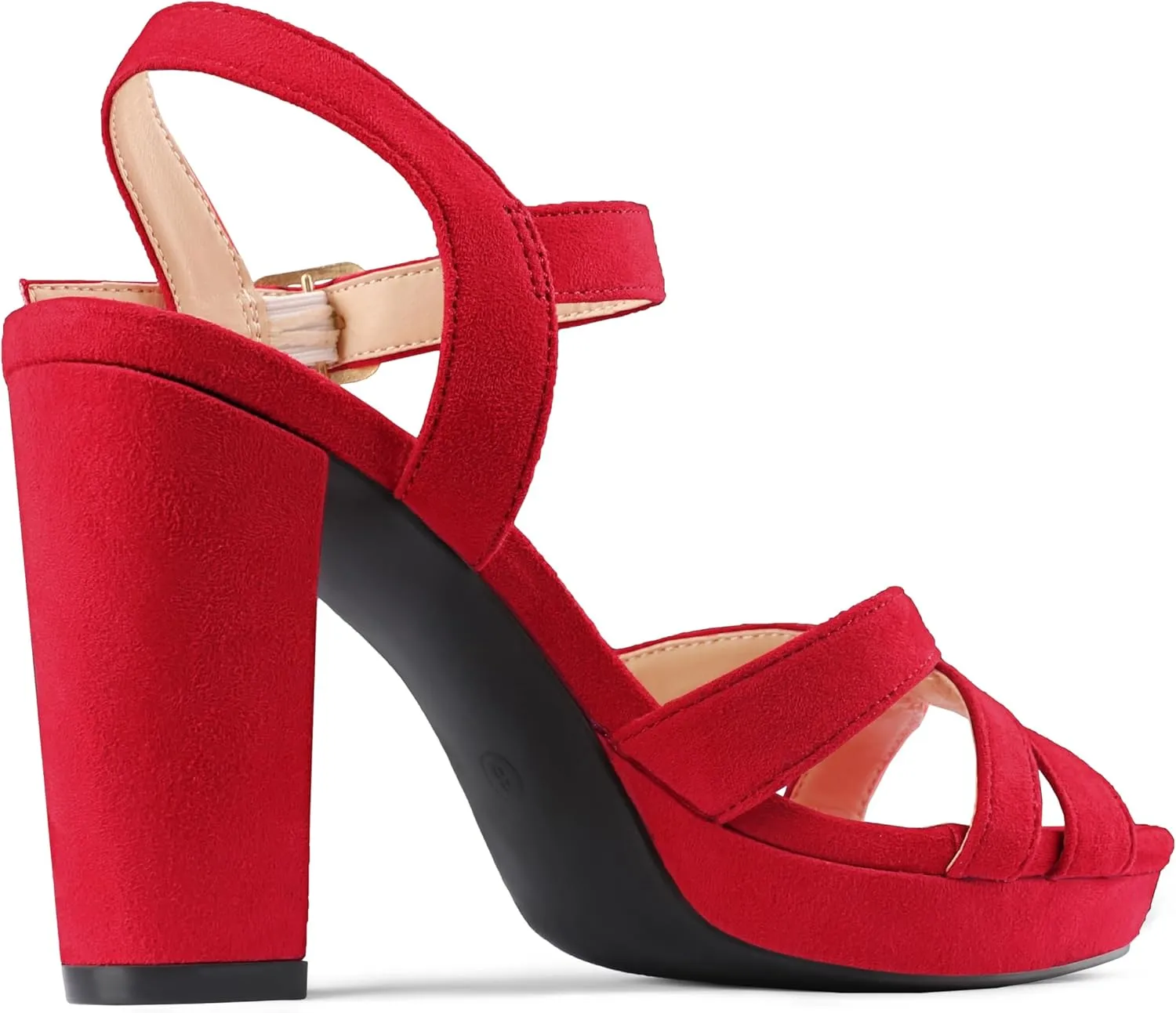 MERUMOTE Women's Open Toe Chunky High Heels Ankle Strap Platform Pump Shoes Buckle Party Sandals
