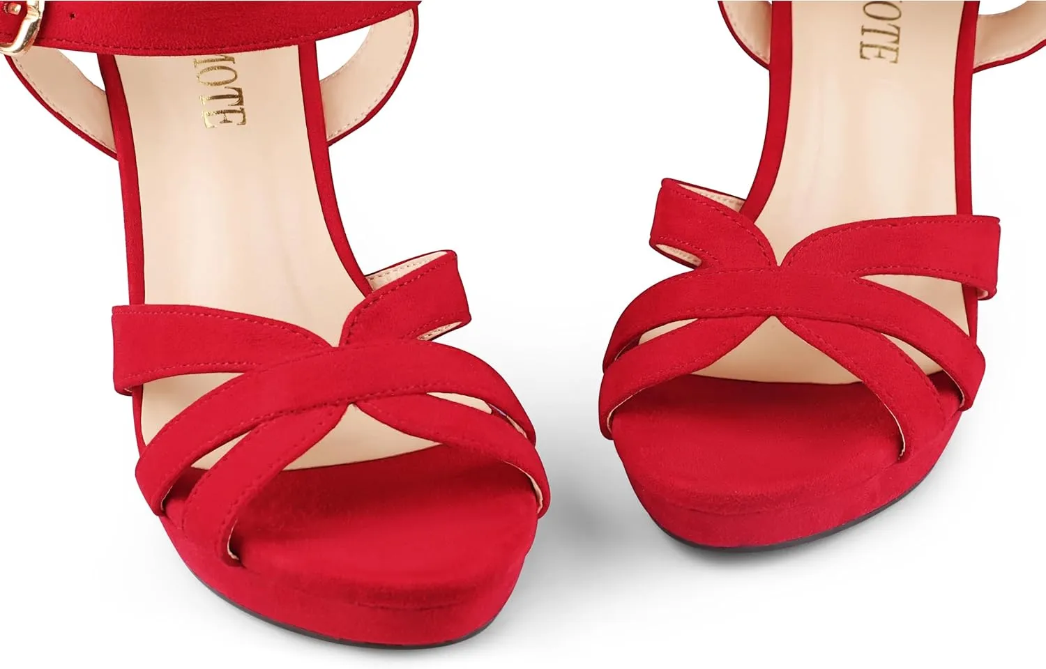 MERUMOTE Women's Open Toe Chunky High Heels Ankle Strap Platform Pump Shoes Buckle Party Sandals