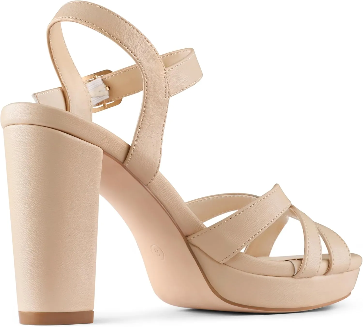 MERUMOTE Women's Open Toe Chunky High Heels Ankle Strap Platform Pump Shoes Buckle Party Sandals