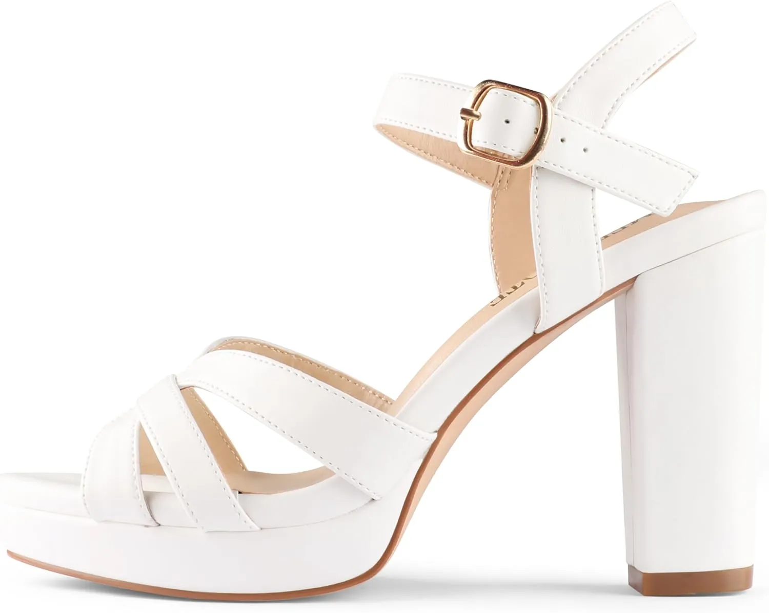 MERUMOTE Women's Open Toe Chunky High Heels Ankle Strap Platform Pump Shoes Buckle Party Sandals