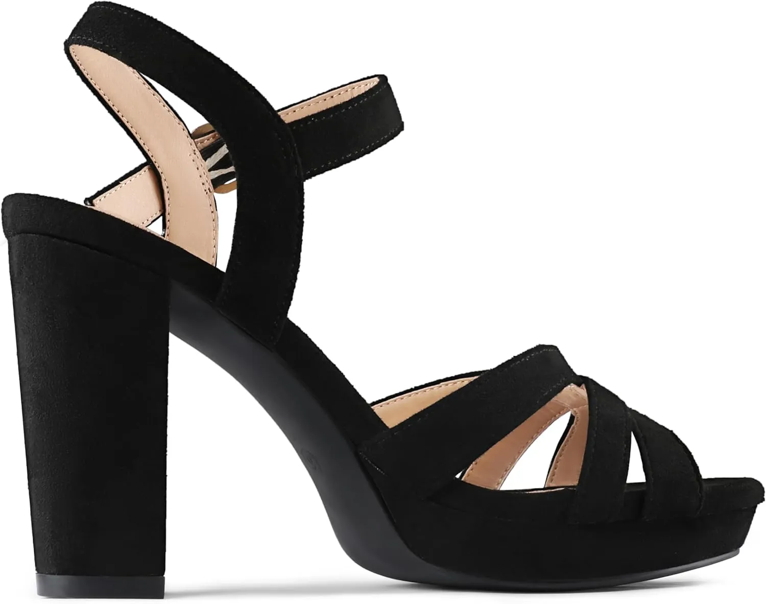 MERUMOTE Women's Open Toe Chunky High Heels Ankle Strap Platform Pump Shoes Buckle Party Sandals