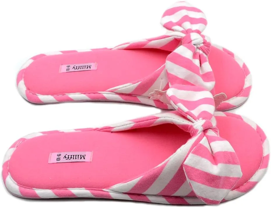 Millffy Summer Slippers for Women Indoor Open Toe Slippers Kawaii Cotton Bedroom Slippers for Womens Sandal Slippers