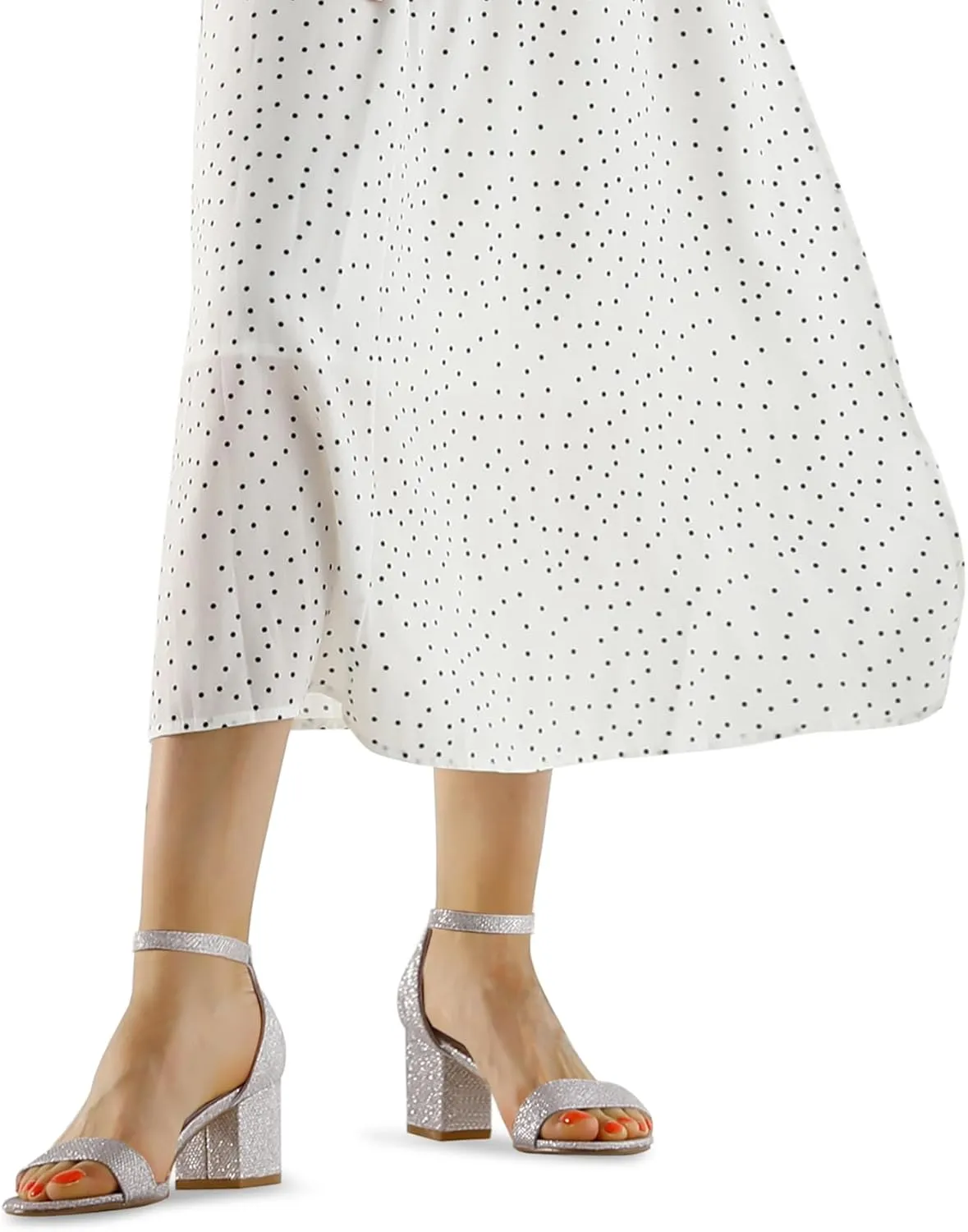 mysoft Women's Chunky Low Heels Open Toe Block Heeled Dress Ankle Strap Pump Wedding Sandals