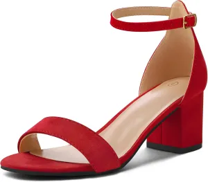 mysoft Women's Chunky Low Heels Open Toe Block Heeled Dress Ankle Strap Pump Wedding Sandals