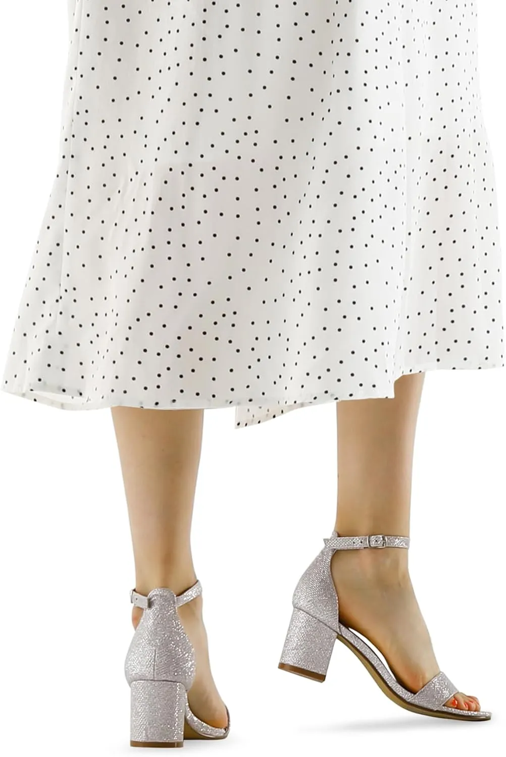 mysoft Women's Chunky Low Heels Open Toe Block Heeled Dress Ankle Strap Pump Wedding Sandals