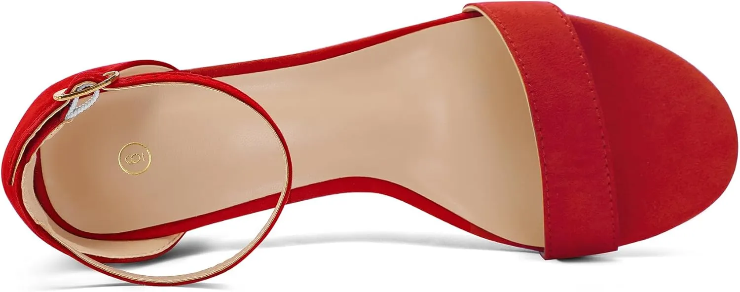 mysoft Women's Chunky Low Heels Open Toe Block Heeled Dress Ankle Strap Pump Wedding Sandals