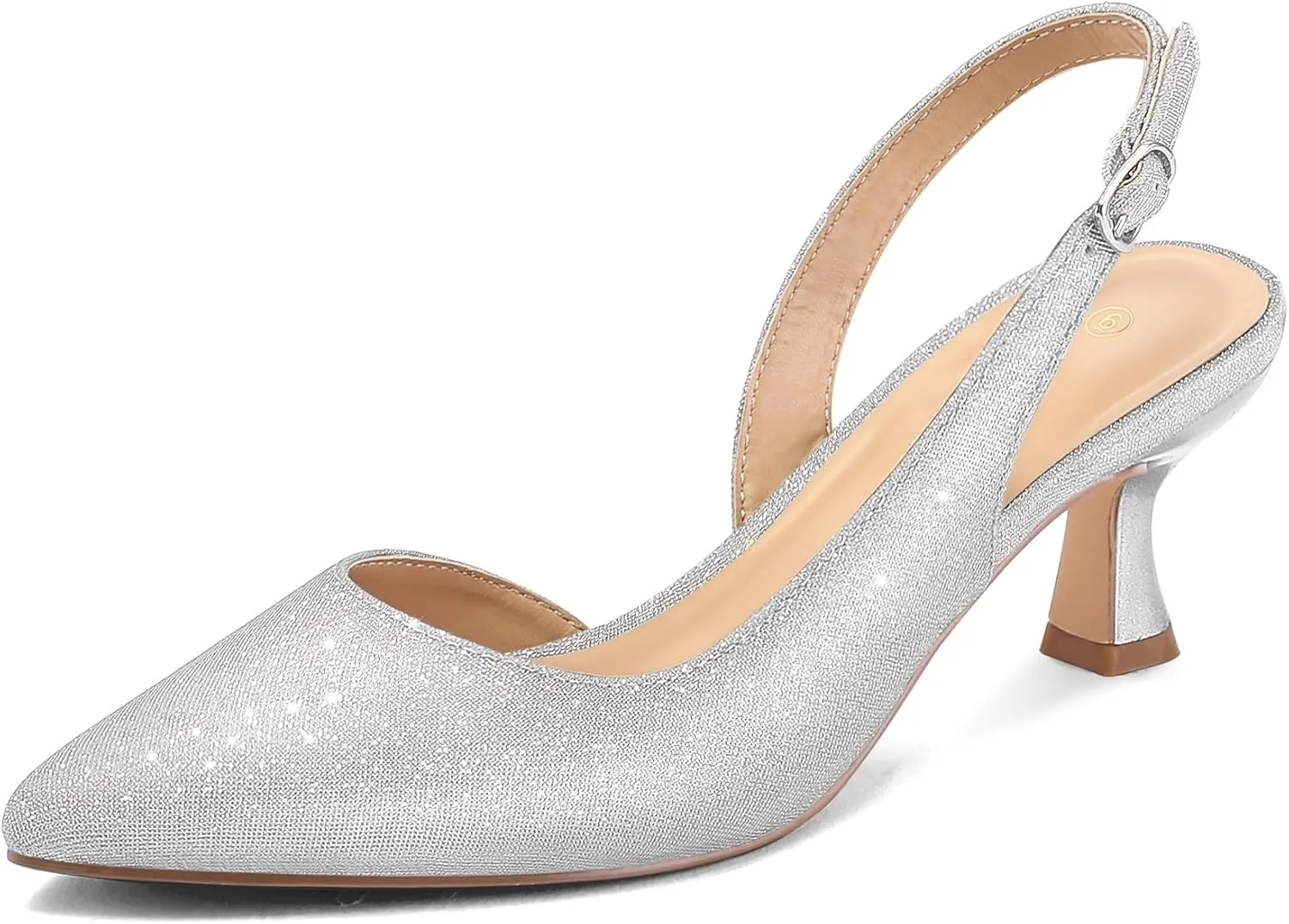 mysoft Women's Pumps Slingback Kitten Heels Pointed Toe Sexy Wedding Party Dress Pump Shoes