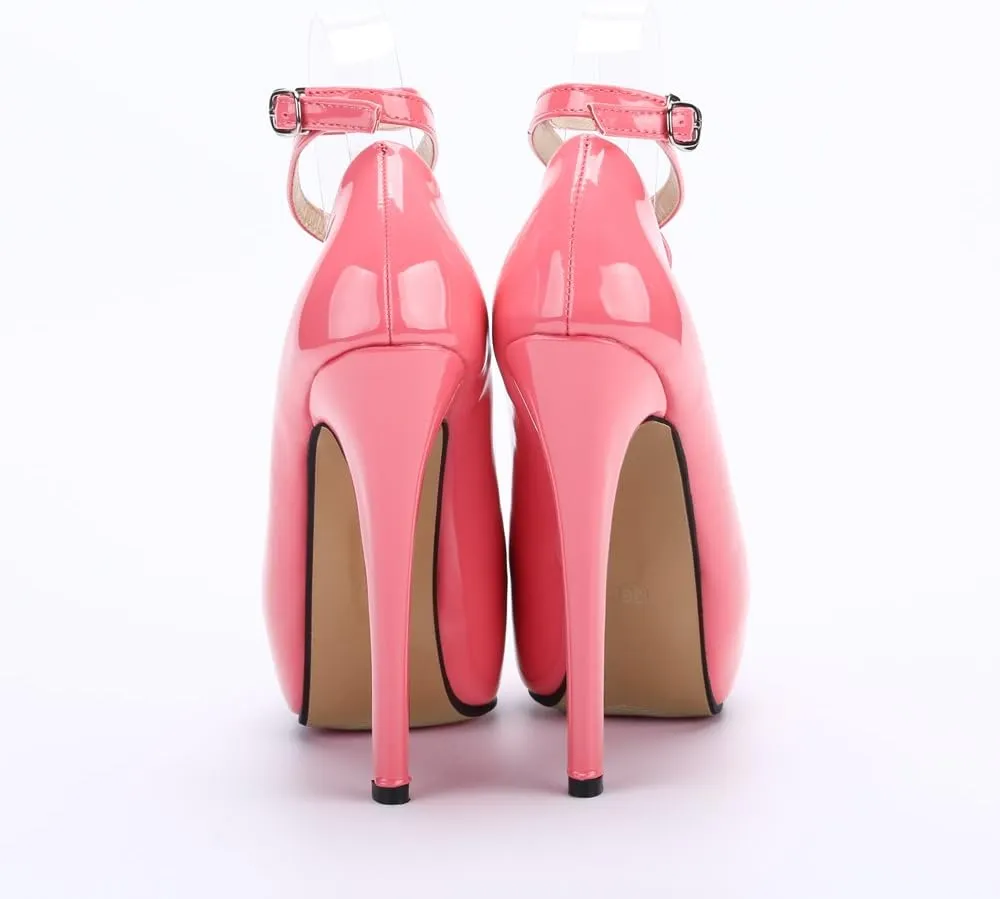 OCHENTA Women's Ankle Strap Platform Party Closed Toe Dress High Heels Pumps