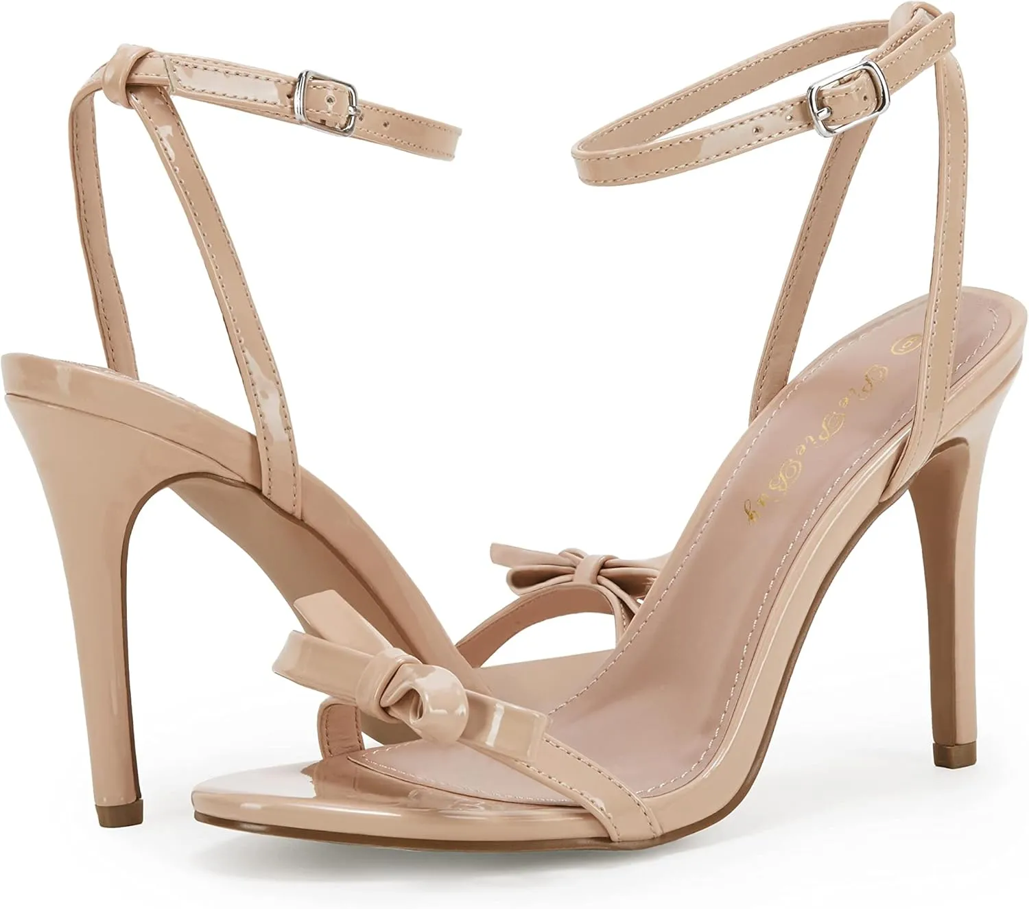 PiePieBuy Womens Bowknot Heeled Sandals Ankle Strap Buckle Open Toe High Stiletto Heel Pump Dress Party Shoes