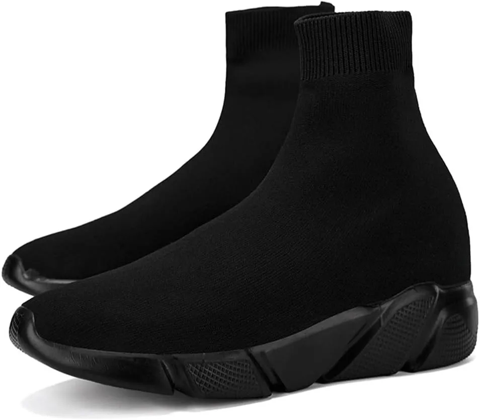 SUNROLAN Fashion Sneakers for Men Lightweight Athletic Running Shoes Breathable Walking Sock Shoes
