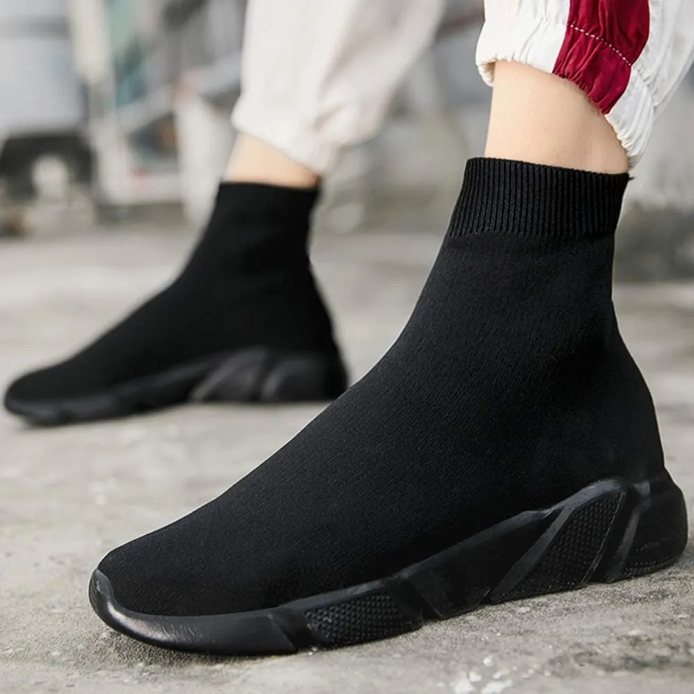SUNROLAN Fashion Sneakers for Men Lightweight Athletic Running Shoes Breathable Walking Sock Shoes