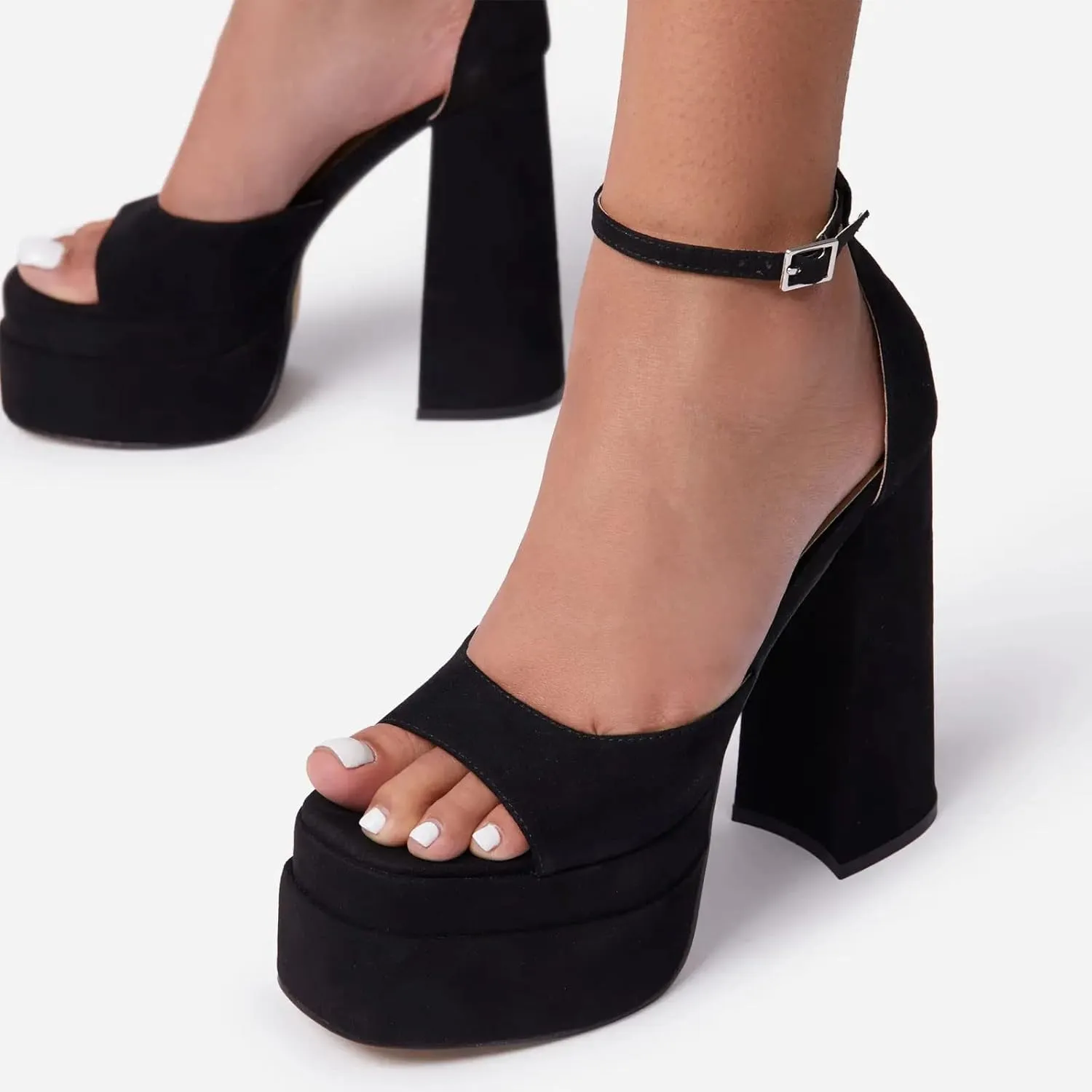 THESHY Womens Platform Ankle Strap Sandals Open Toe Wedge Chunky High Block Heels Fashion Dress Sandal for Women