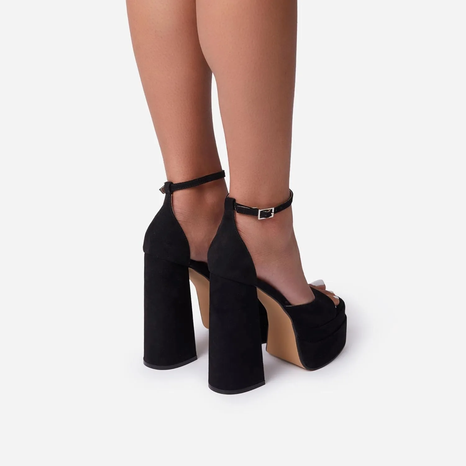THESHY Womens Platform Ankle Strap Sandals Open Toe Wedge Chunky High Block Heels Fashion Dress Sandal for Women