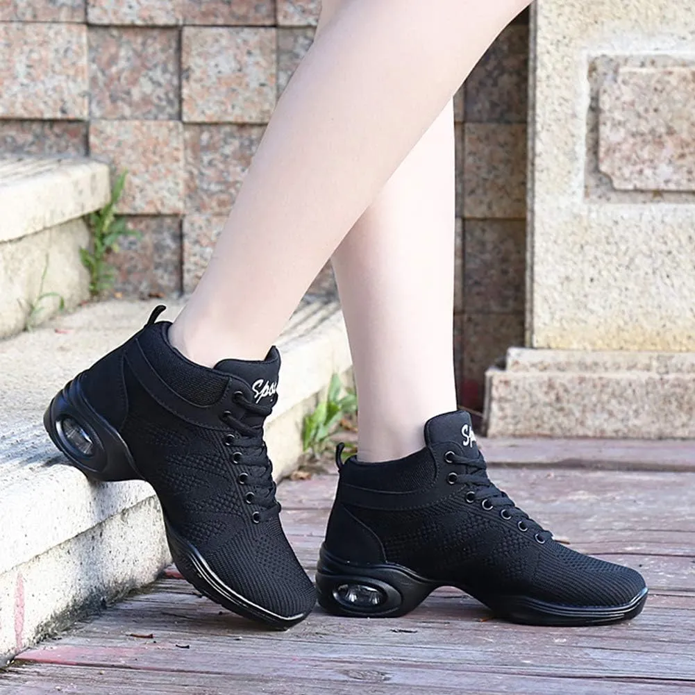 TINRYMX Women Modern Dance Sneaker Jazz Shoes Lace up Air Cushion Ballroom Hip hop Practice Dance Shoes,Model-LYX708
