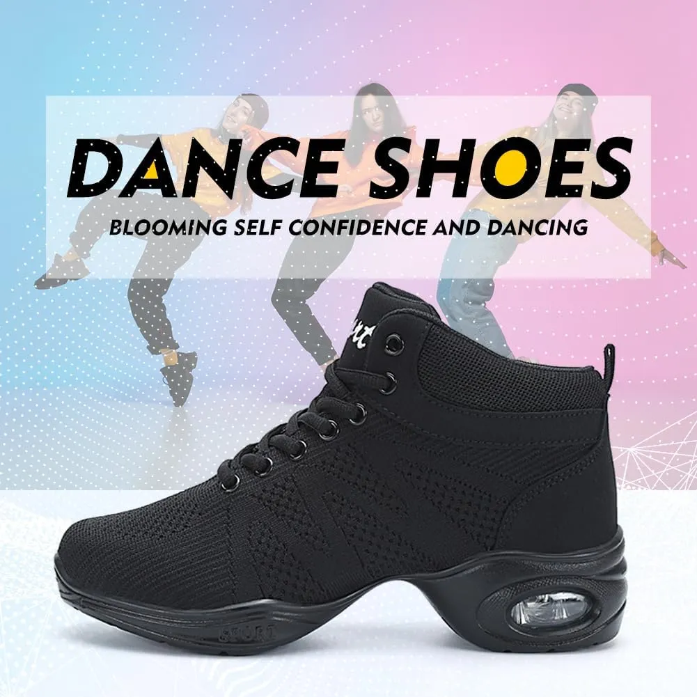 TINRYMX Women Modern Dance Sneaker Jazz Shoes Lace up Air Cushion Ballroom Hip hop Practice Dance Shoes,Model-LYX708