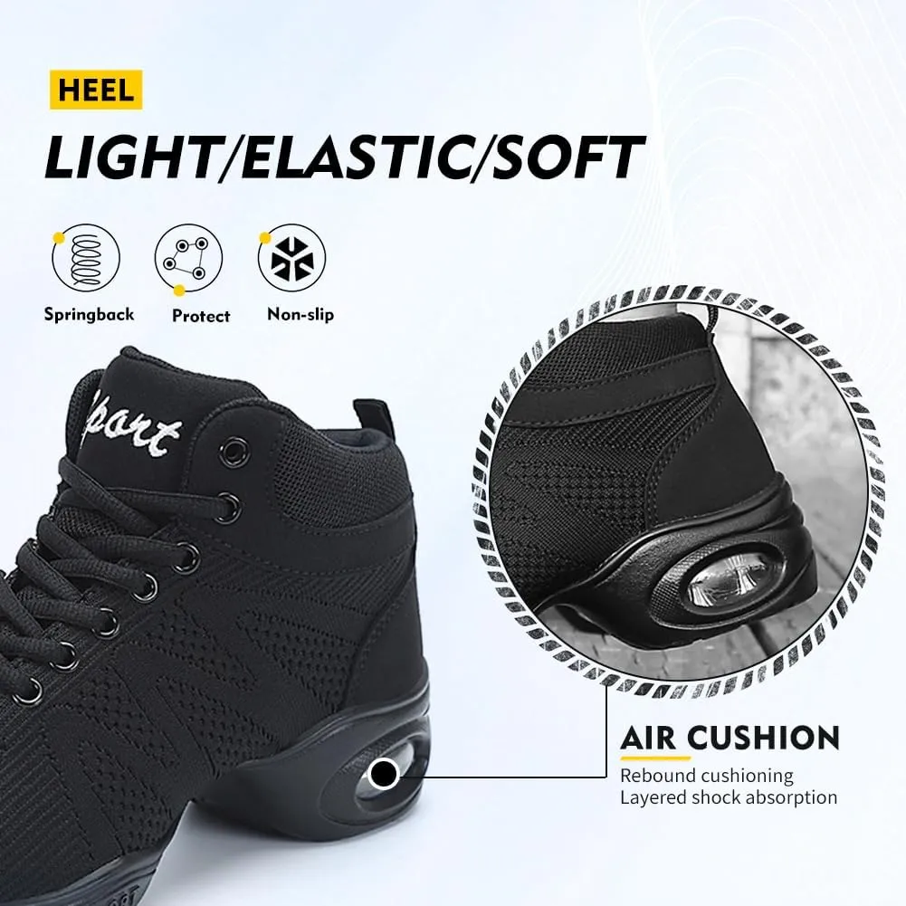 TINRYMX Women Modern Dance Sneaker Jazz Shoes Lace up Air Cushion Ballroom Hip hop Practice Dance Shoes,Model-LYX708