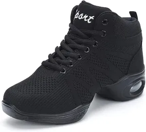 TINRYMX Women Modern Dance Sneaker Jazz Shoes Lace up Air Cushion Ballroom Hip hop Practice Dance Shoes,Model-LYX708