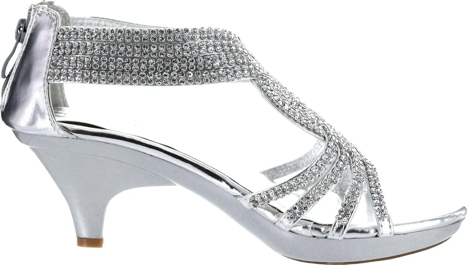 V-Luxury Womens Open Toe Med Heel Wedding Sandal Shoes
