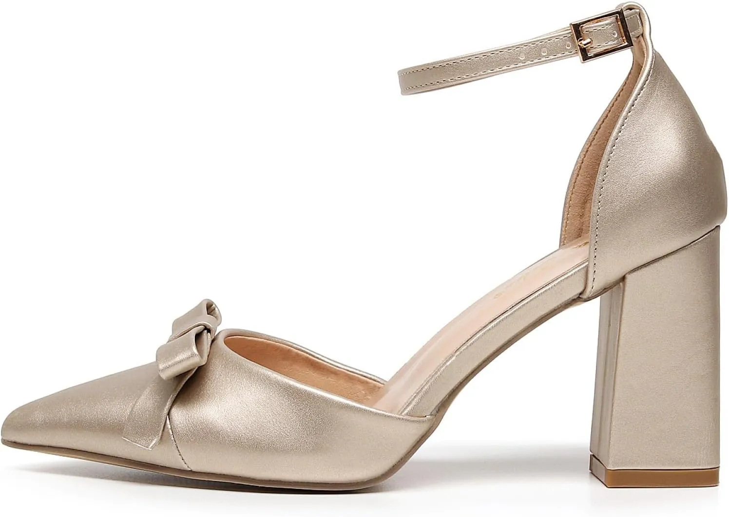 VenusCelia Women's Brightest Strap Pump Block Heel Shoe