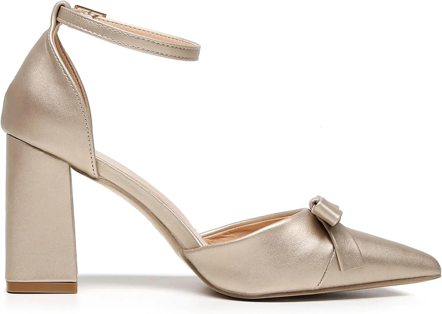 VenusCelia Women's Brightest Strap Pump Block Heel Shoe
