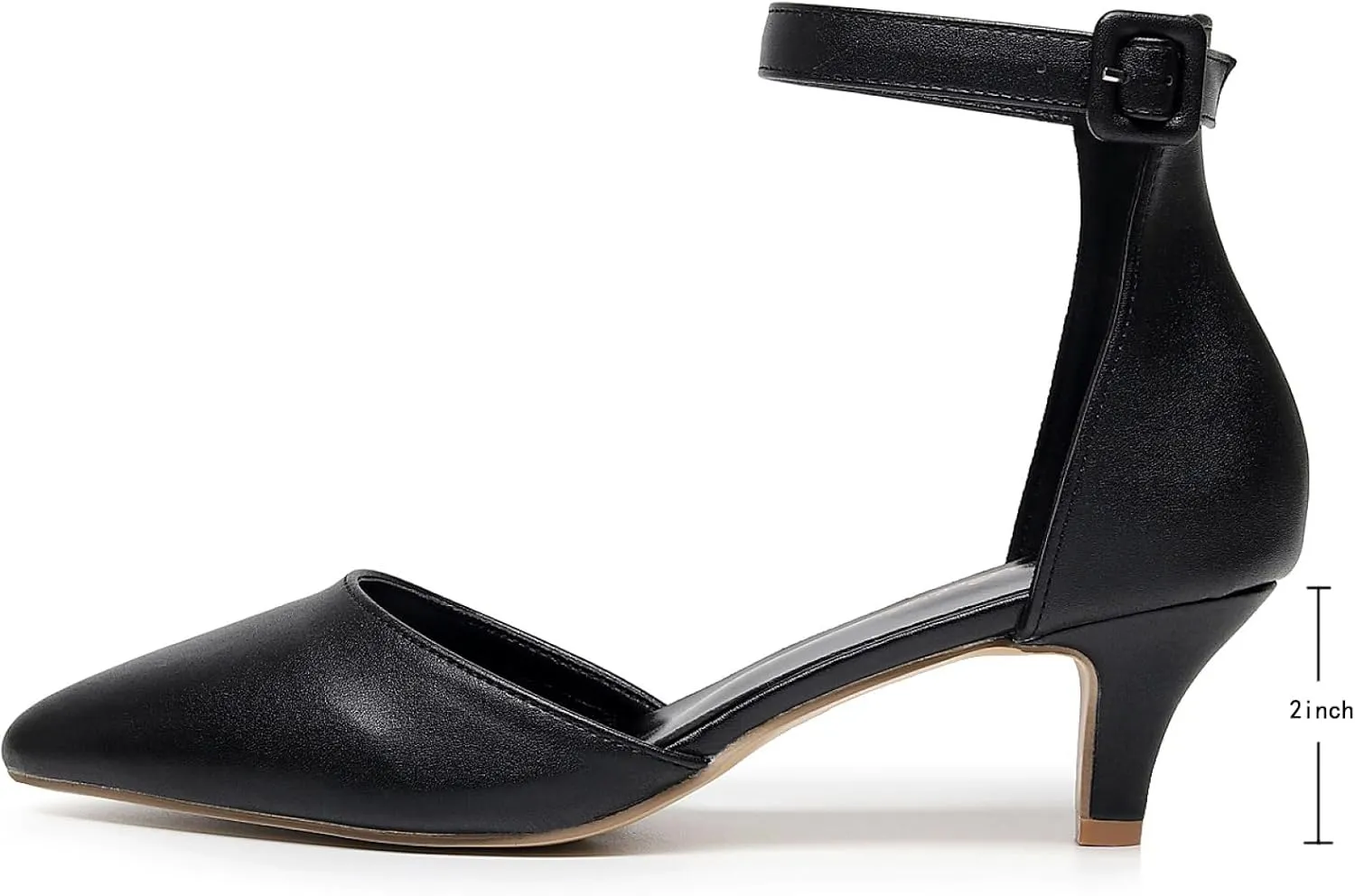 VenusCelia Women's Easy Going Strap Pump Kitten Heel Shoe