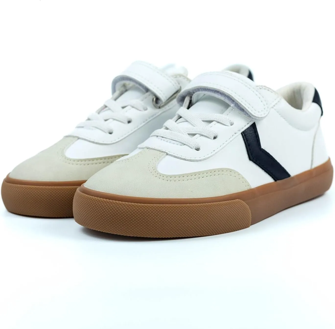 waddle wonder Boys Girls Low Top Slip on Hook and Loop No-Tie Elastic Lace Casual School Walking Shoes Sneaker