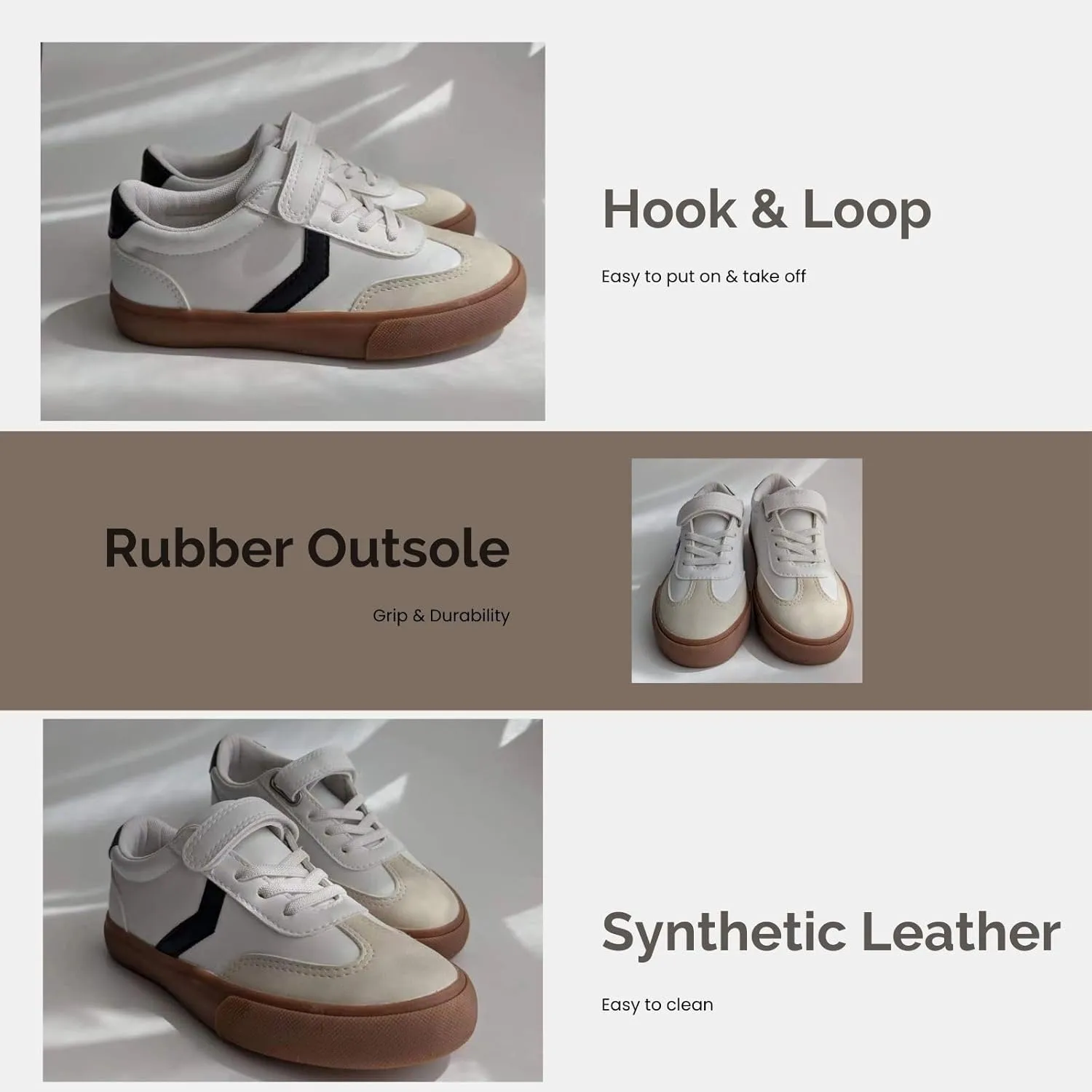 waddle wonder Boys Girls Low Top Slip on Hook and Loop No-Tie Elastic Lace Casual School Walking Shoes Sneaker