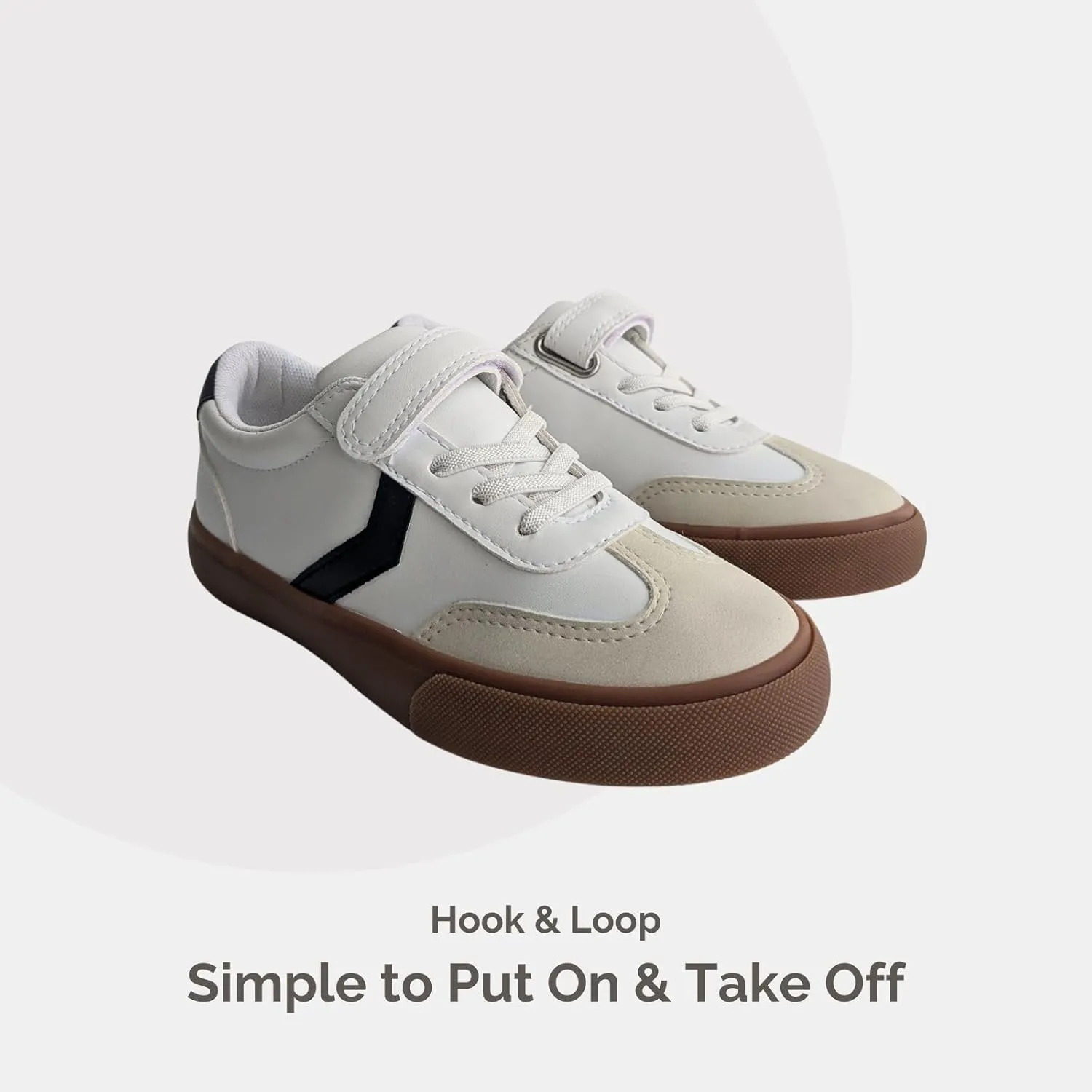 waddle wonder Boys Girls Low Top Slip on Hook and Loop No-Tie Elastic Lace Casual School Walking Shoes Sneaker