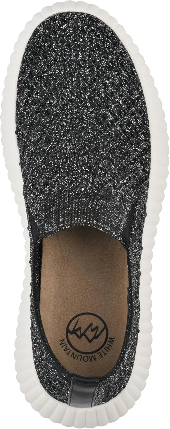 WHITE MOUNTAIN Women's Dyles Rhinestoned Woven Knit Sneaker